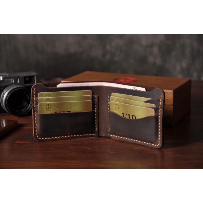Dompet Pria Kulit Asli || Dompet Kulit Crazy Horse Ori || Dompet Kulit Pria