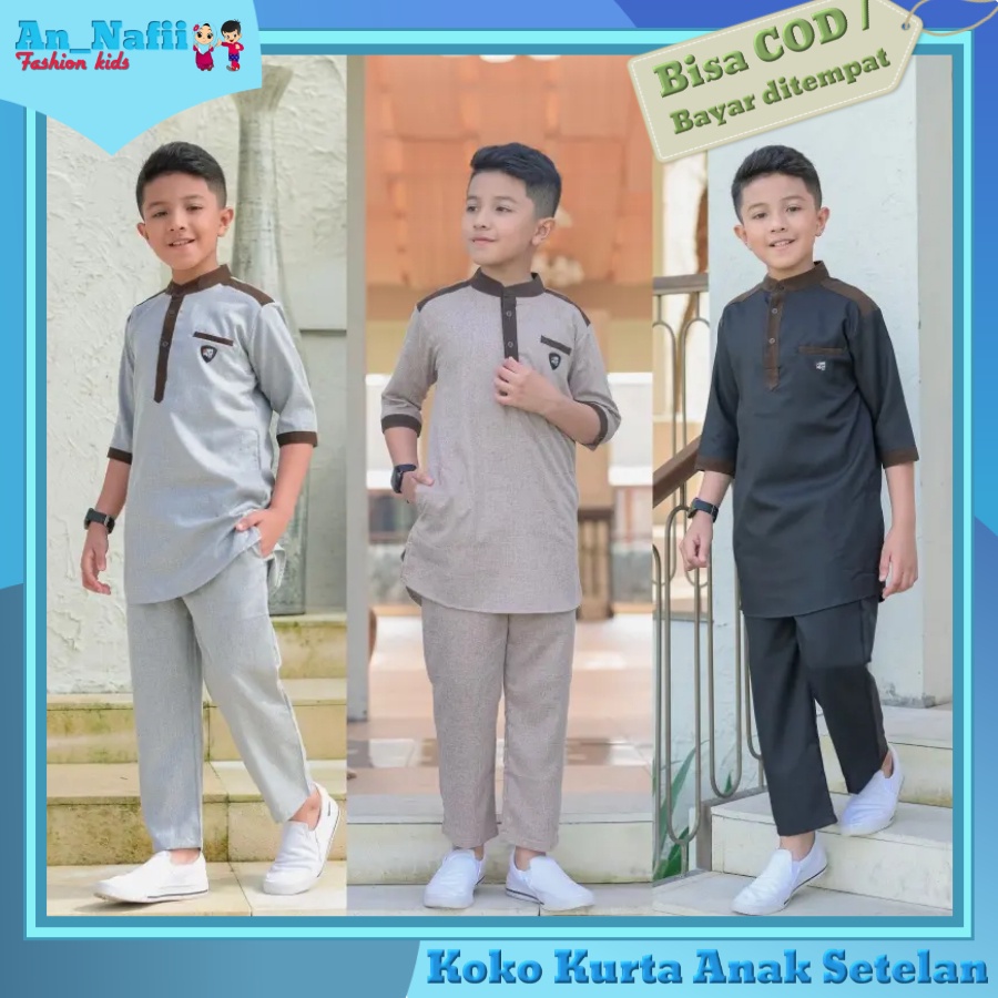 Pakaian Muslim Anak Laki Laki Umur 3 - 12 Tahun Attaqi By Ammarkids Setelan Muslim Koko Anak Laki Laki 3 4 Tahun 5 6 Tahun 7 8 Tahun Tanggung Premium Terbaru