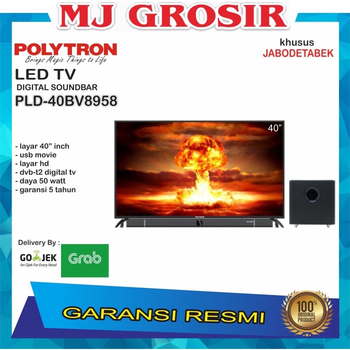Tgs Led Tv Polytron 40" 40Bv8958 40 Inch Usb Movie Hd Hdmi Digital
