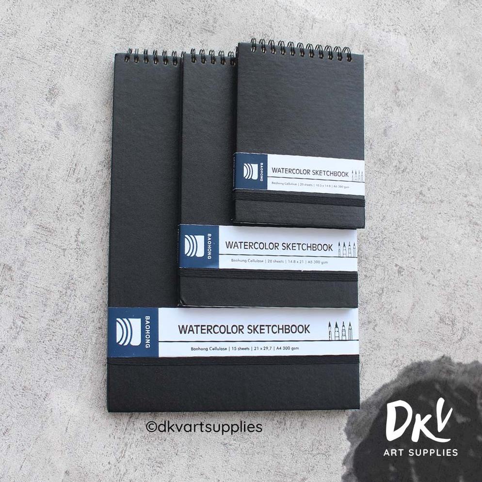 

[COD] Watercolor Sketchbook Baohong Cellulose 300gsm A6 / A5 / A4 46