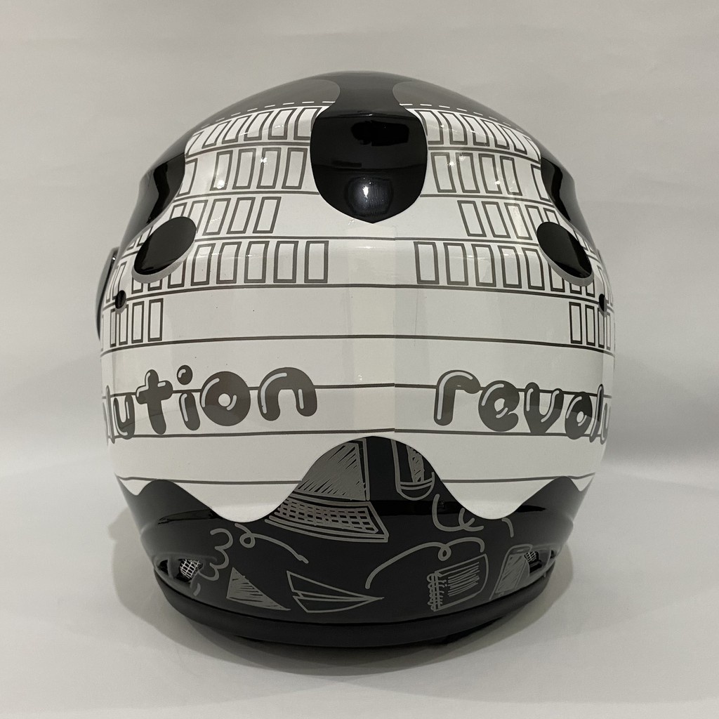 Helm Dewasa Half Face evolution Motif Note Murah PREMIUM Free Packing DUS - COD -