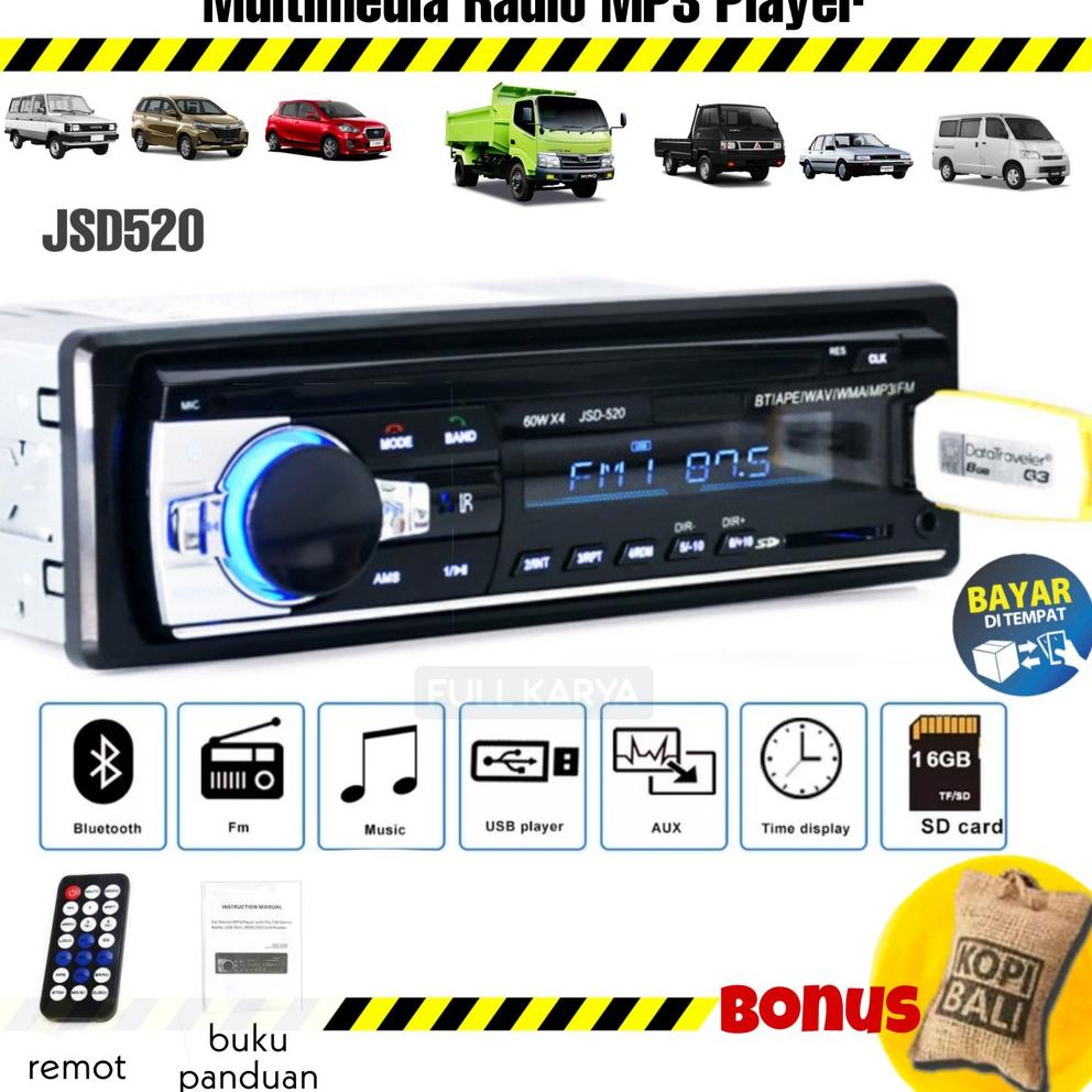 Single Din Audio Tape Mobil LCD Multifungsi Bluetooth USB MP3 FM Radio Phone Call Tep Mobil TJMJQ494