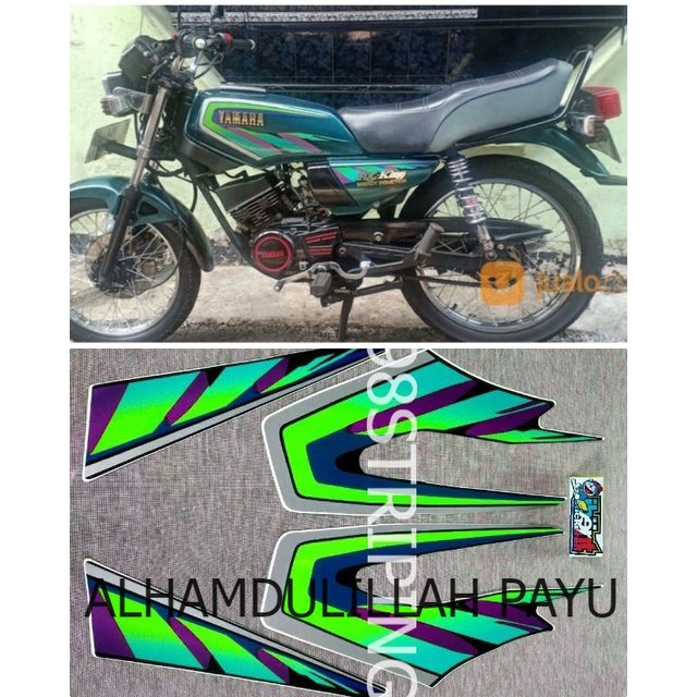 STIKER STRIPING RX KING HIJAU TAHUN 1997 1998  LIS STANDAR ORI YAMAHA POLET BODY PLISIR