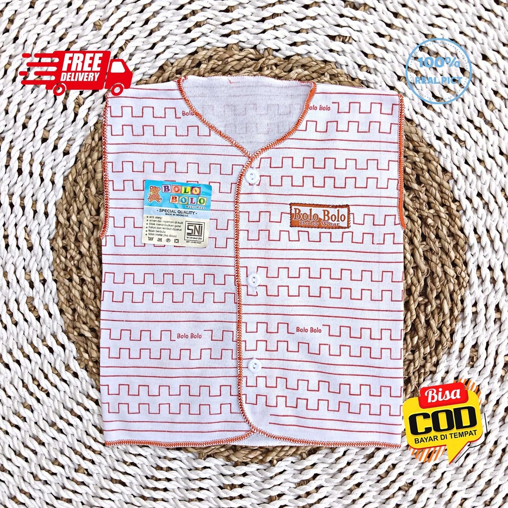 SALE 7.7 Serian Merah Bata - 3 pcs Baju Bayi Kutung Bayi Baru Lahir 0 sd 3 Bulan Brick Red Series merk SNI Bolo - Bolo