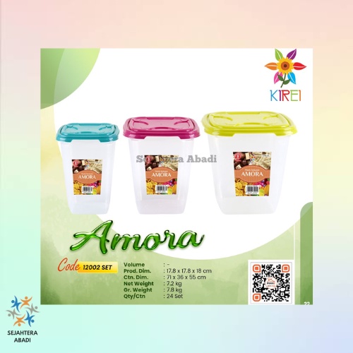 BUY 6 FREE 1 ||| Sealware Amora / Toples Tempat Snack Sealware Amora / Toples Segi Amora / Sealware 