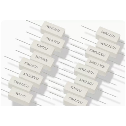 10pcs Resistor Semen Keramik 5W 5W 0.1 R 0.5 ohm 1ohm 2ohm 3ohm 4.7 10 20 50 1006.8k ohm