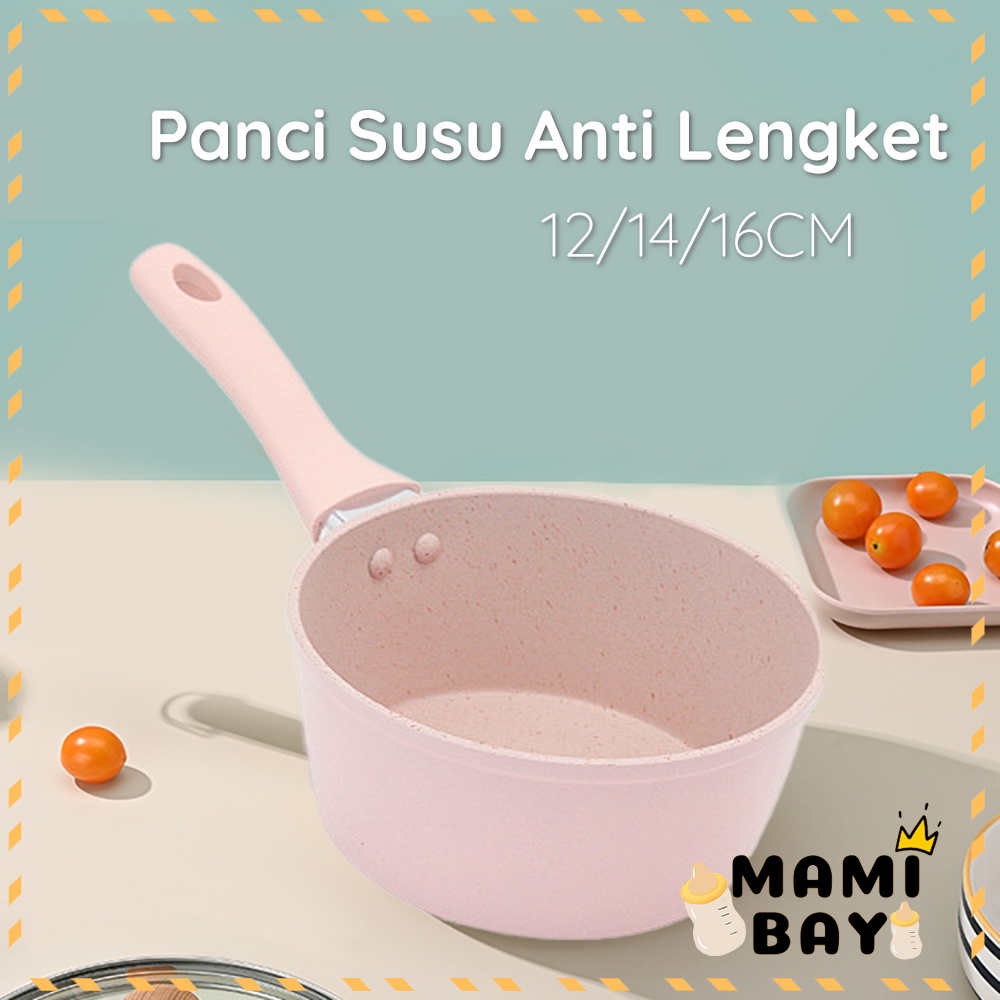 Mamibayi 12/14/16/18cm Panci Susu Anti Lengket Panci Teflon Marble Sauce Pot Mini