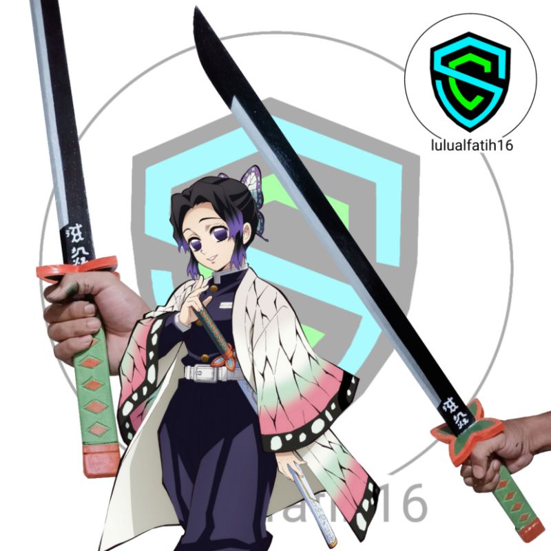 PEDANG MAINAN SHINOBU KOCHO KAYU KUAT COSPLAY