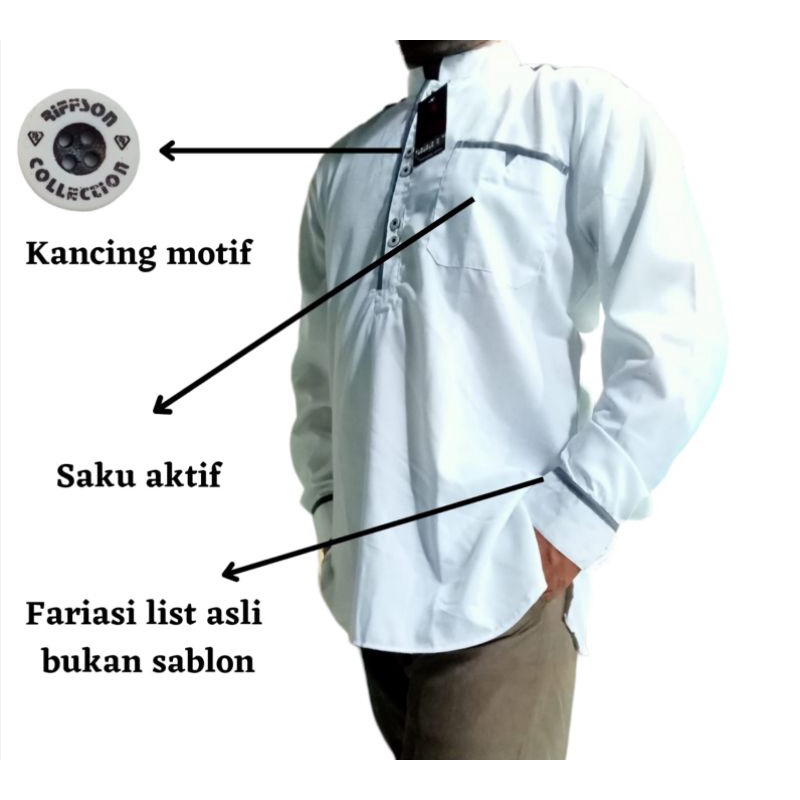 Baju Koko Kurta Dewasa Lengan Panjang Toyobo