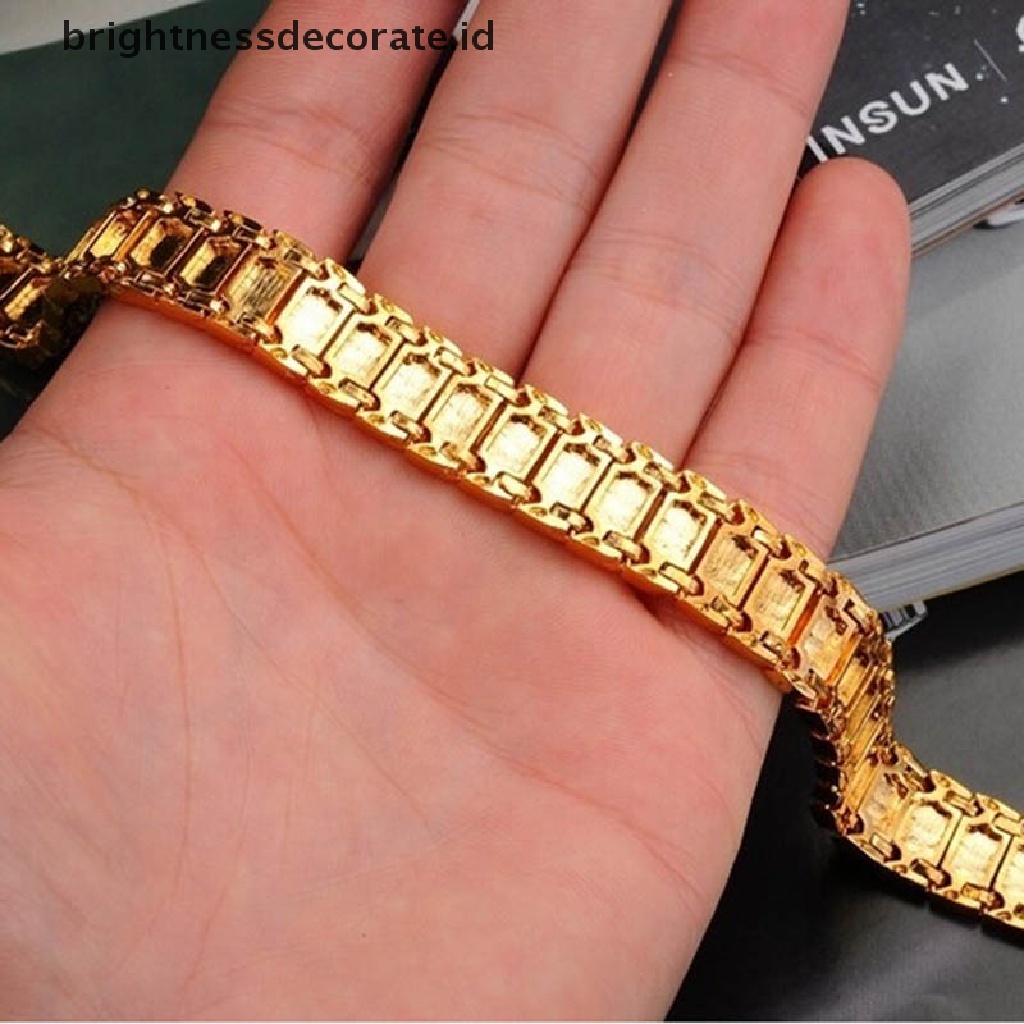 [Birth] Ch Jewelry Jam Tangan Fashion Perhiasan Lapis Emas 18K Gelang Emas Pria Rantai [ID]