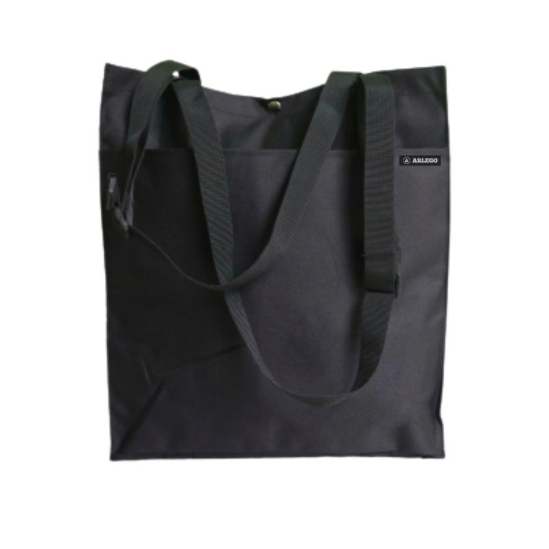 ARLEGO - Tote Bag pria & wanita - hangout tote bag - Black & Cream