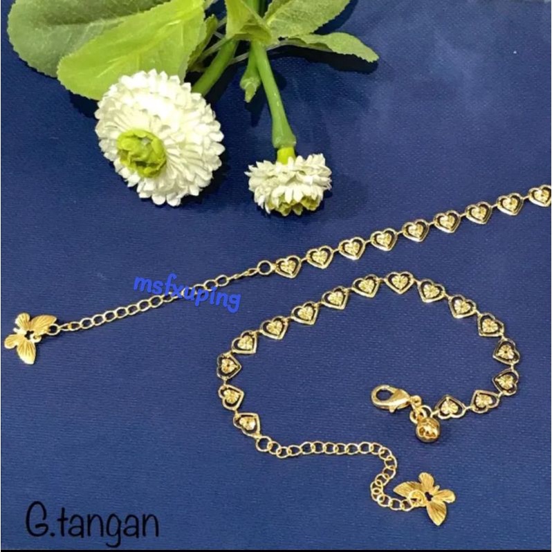 gelang tangan rante motif emas 24 k xuping terbaru