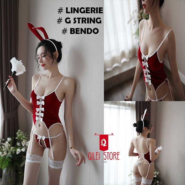 Dress Lingerie Sexy Bodysuit Cosplay Bunny Rabbit Baju Tidur Wanita Sexy