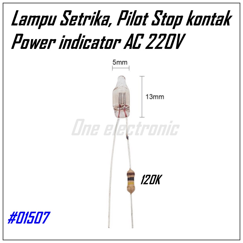 lampu Neon AC 220V lampu Setrika Power indicator Neon Pilot lamp lengkap resistor