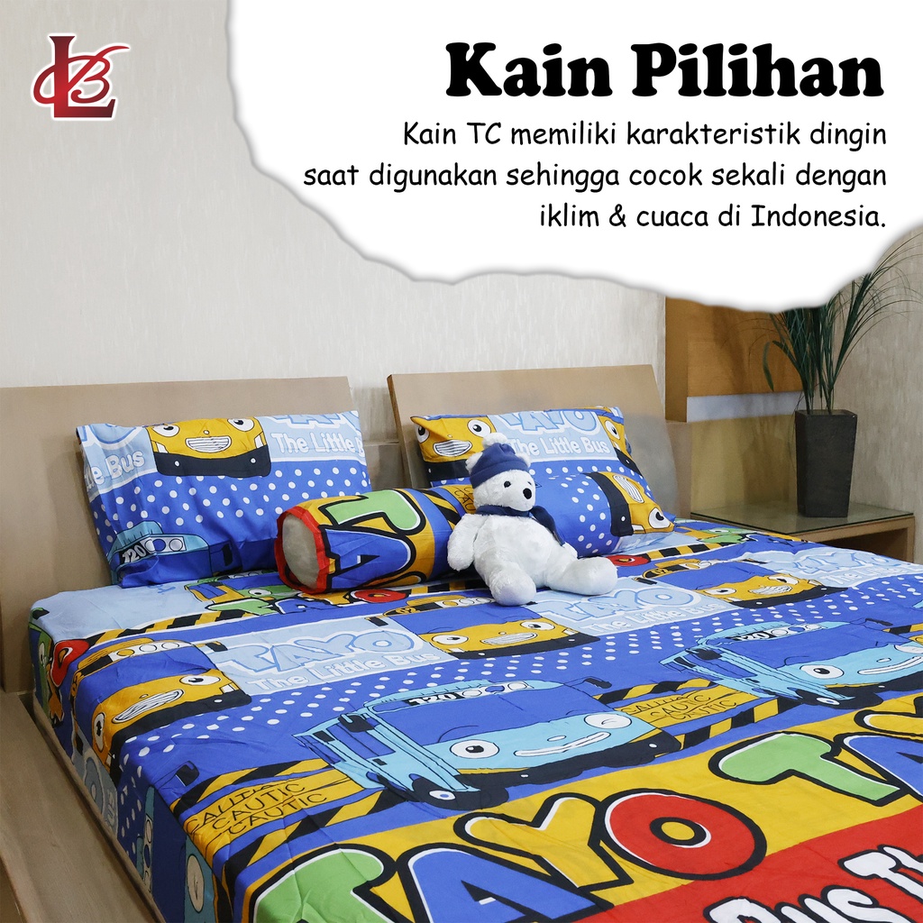 Sprei Kasur Berkaret Jumbo King Bed Size 180x200cm Satu Set Sarung Bantal Guling Motif Bahan Microtex Premium Sudut Karet Perlengkapan Tidur Rumah Tangga Import - CD-2 - ComfortHomes