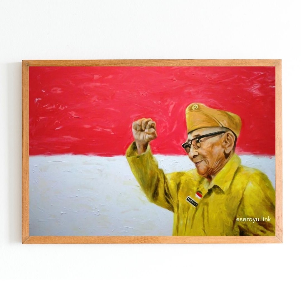 Poster Lukisan Cetak Gambar Pahlawan Veteran Zaman Penjajahan Jepang