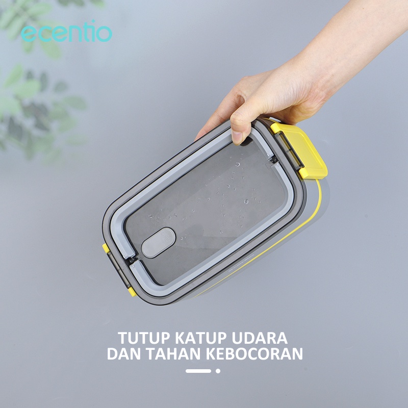 ecentio 2susun kotak makan tempat makanan anti tumpah bento box tepak makan lunch box set free sendok