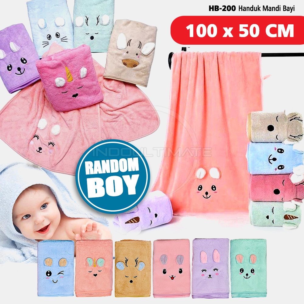 Handuk Bayi Jumbo Handuk Mandi Bayi [Size 100 cm x 50 cm] HB-200 Handuk Bayi Baru Lahir Lembut Murah Motif Handuk Kain Mandi Bayi Perlengkapan mandi bayi Handuk Bayi Lap Mandi Bayi Lap Mandi Anak