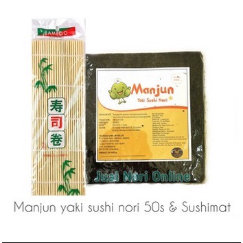 

Paket Sushi Nori 50s + Makisu lembaran rumput laut seaweed roasted