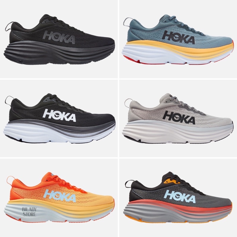HOKA ONE ONE Bondi 8 Men's Running Shoes / Sepatu Hoka / Sepatu Lari / Sepatu Running Pria