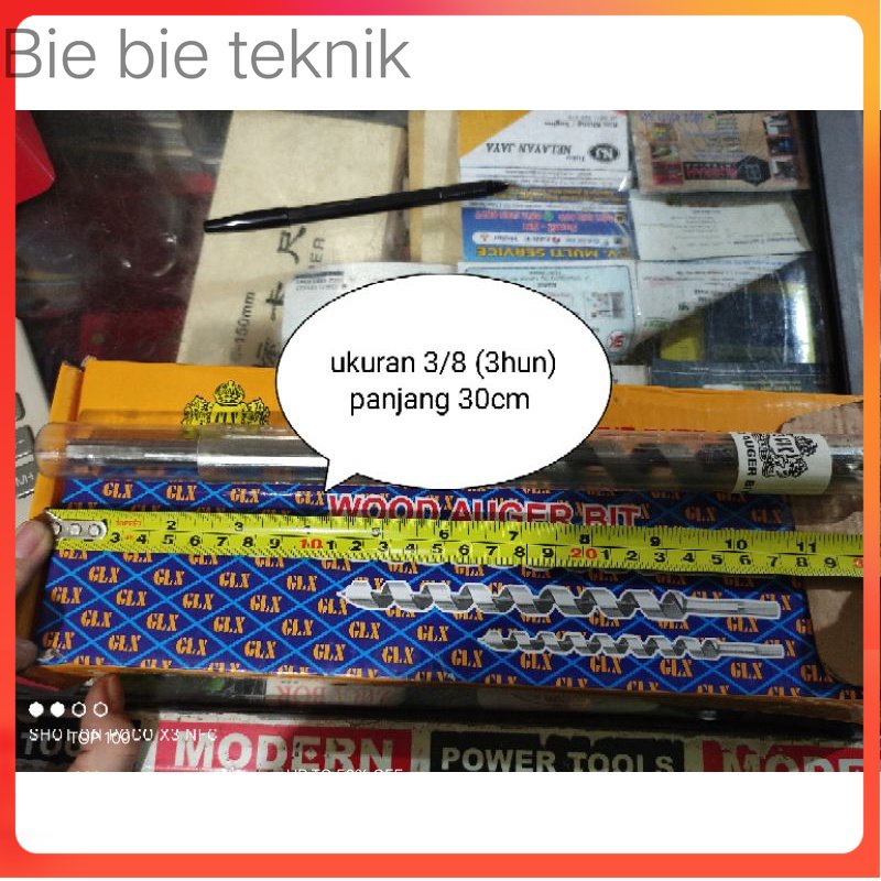 mata bor kayu 3/8 (3hun) panjang 30cm . Bie bie teknik