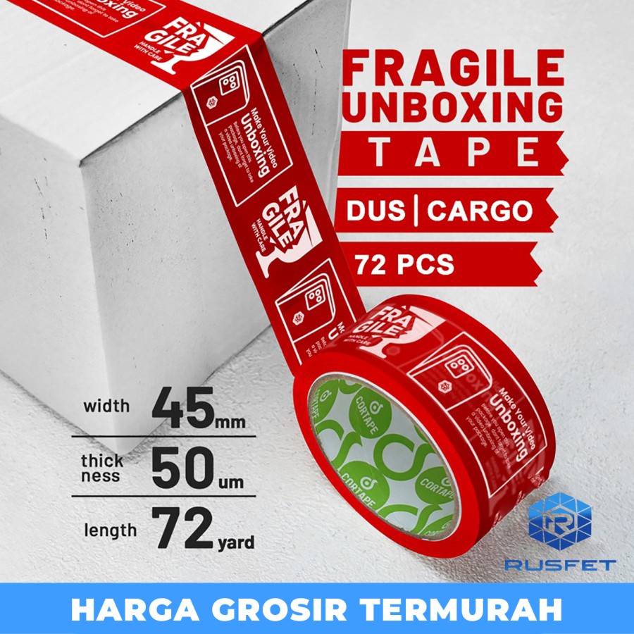 

Lakban Selotip Isolasi Fragile Unboxing Inggris 45mm Dus Ekspedisi