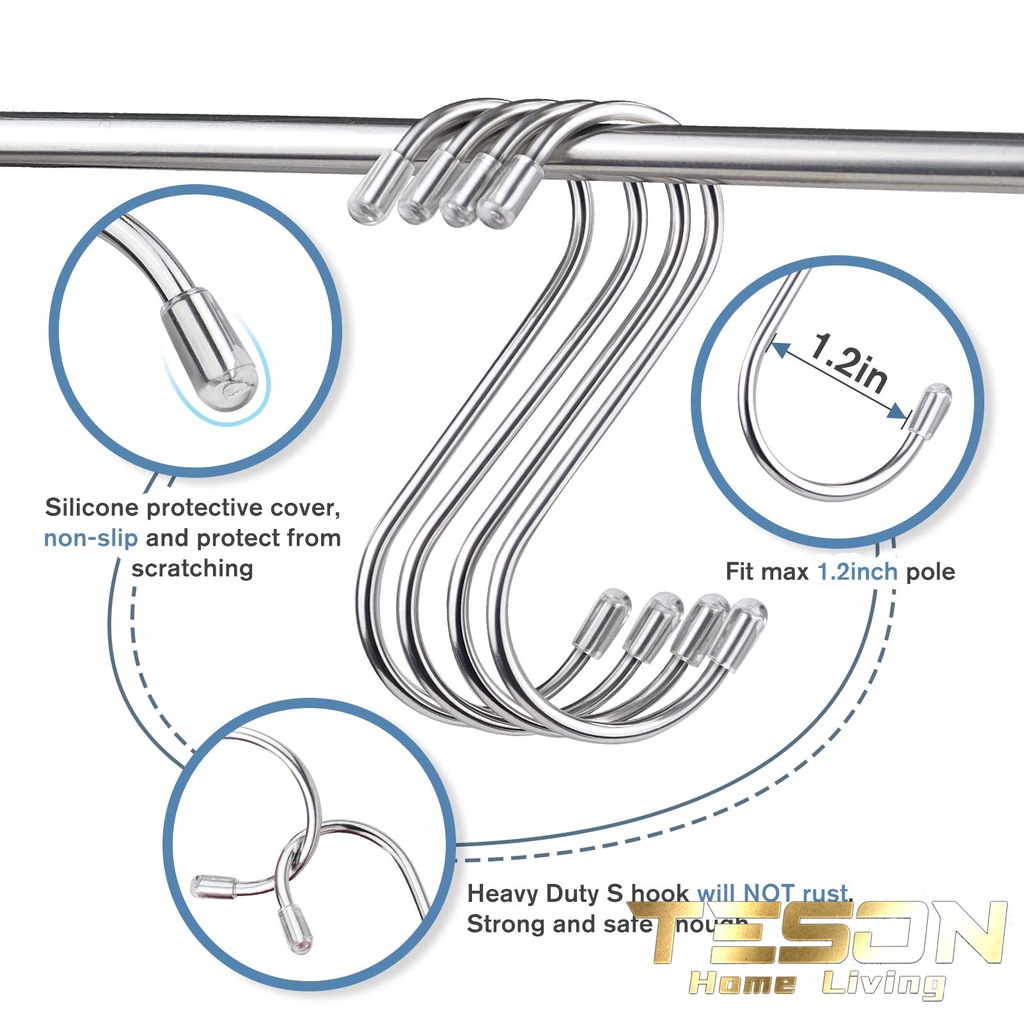 Gantungan Stainless Tipe Bentuk S Hook Serbaguna ( Per 10 pcs )