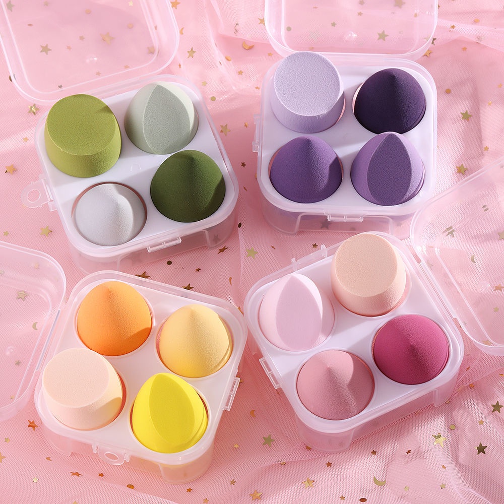 Tmall88 1 Pack Isi 4 PCS Beauty Blender Spons Blender BB Cream Make Up Sponge