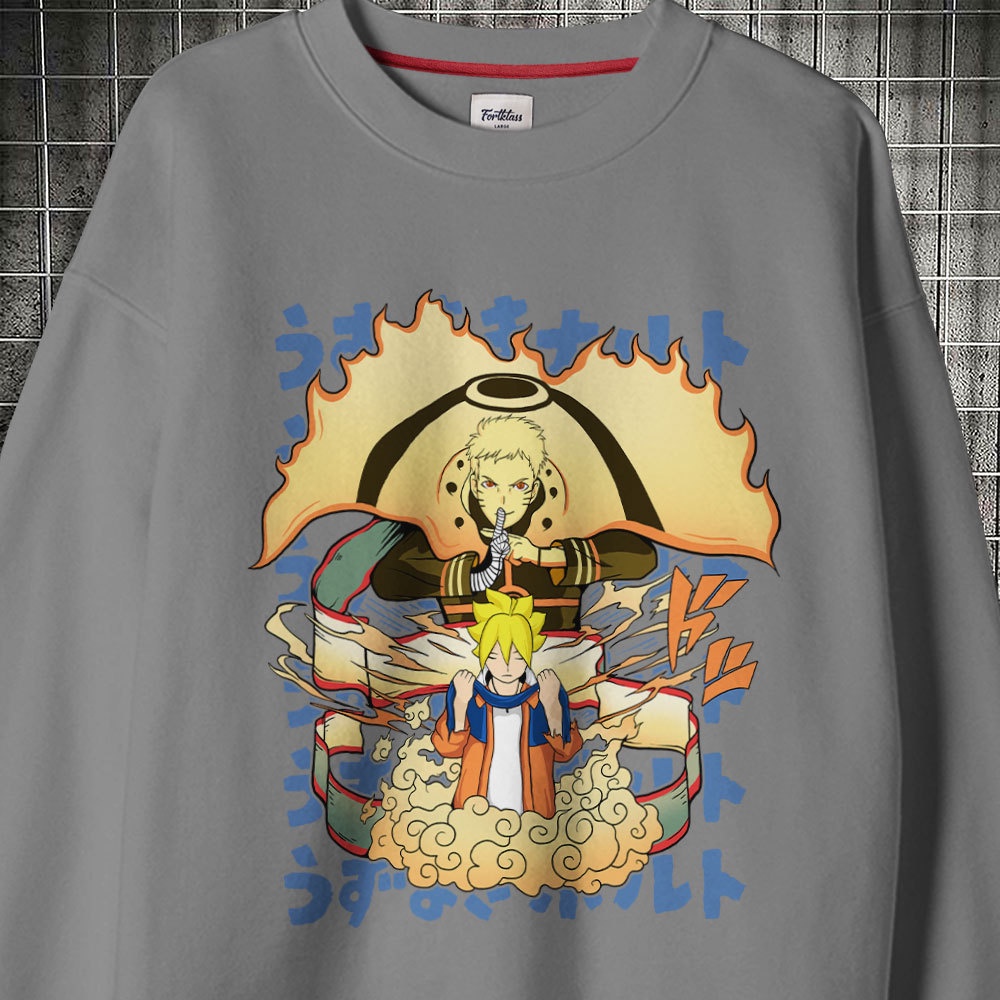 HIPNOP  Sweater Boruto  Sweater Premium Pria Lengan Panjang / Sweatshirt unisex / Crewneck Pria