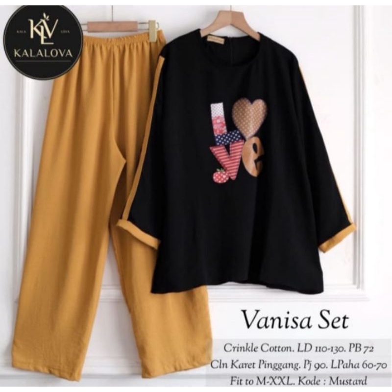 VANISA SET CRINKEL AIRFLWO SETELAN VANISA //ld.110cm.SET WANITA KEKINIAN AIRFLWO PAKAIAN WANITA