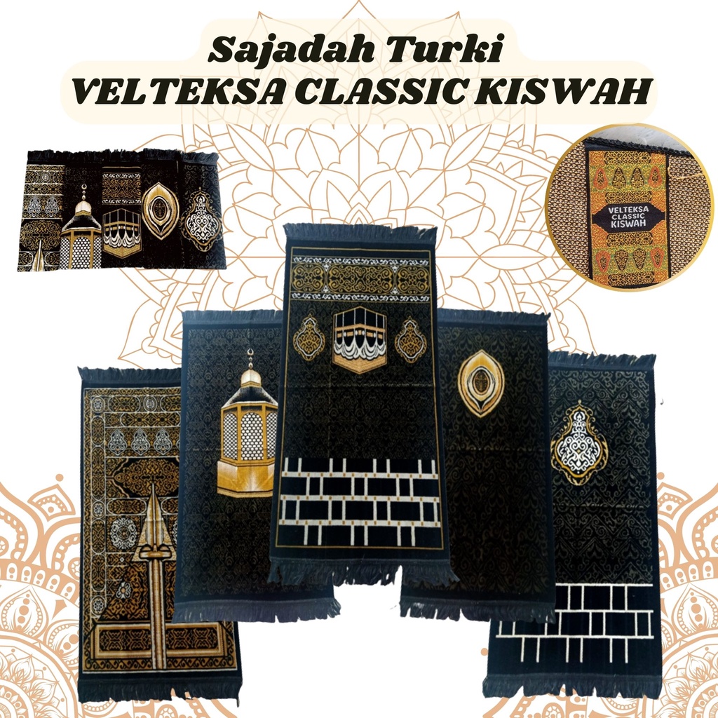 ( COD ) SAJADAH TURKI (MOTIF KA'BAH, HAJAR ASWAD, MAQOM IBRAHIM)