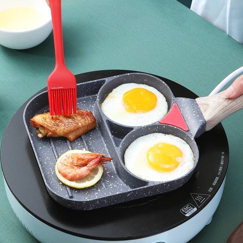 Jual Egg pan 3 Hole / Wajan frypan telur 3 in 1 / Wajan Serbaguna Egg