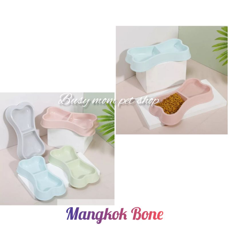 New Style Mangkok Double Cat Dog Rabbit Simple Mountain Bone Double Kitty Head