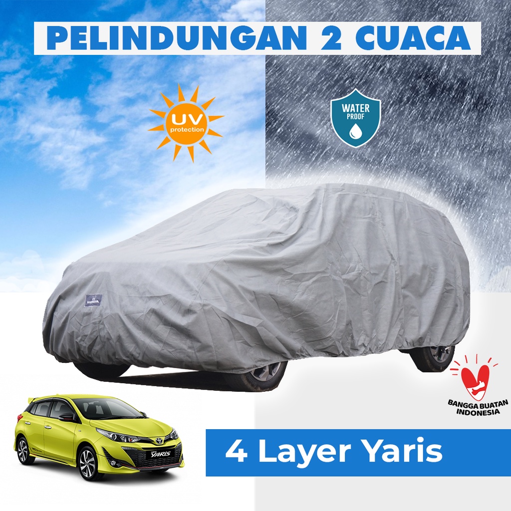 4 Lapis Body Cover Mobil New Yaris Outdoor Sarung Mobil Yaris Joker Tahan Air Waterproof