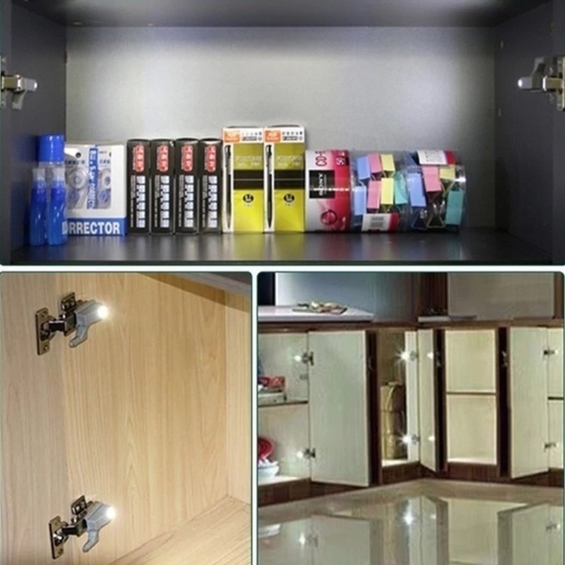 1set LED Smart Induction Cabinet Light Lemari Engsel Dalam Lampu Sensor Lampu Malam Untuk Lemari Pakaian Dapur Kamar Tidur Pencahayaan