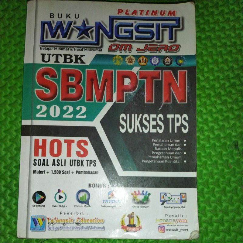 BUKU WANGSIT TPS PLATINUM 2022 OM JERO UTBK SBMPTN 2022 SBMPN 2023
