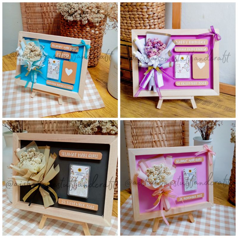 Bingkai/Ristic Frame/Frame minigold/Hadiah Ulang Tahun Murah/ hadiah emas
