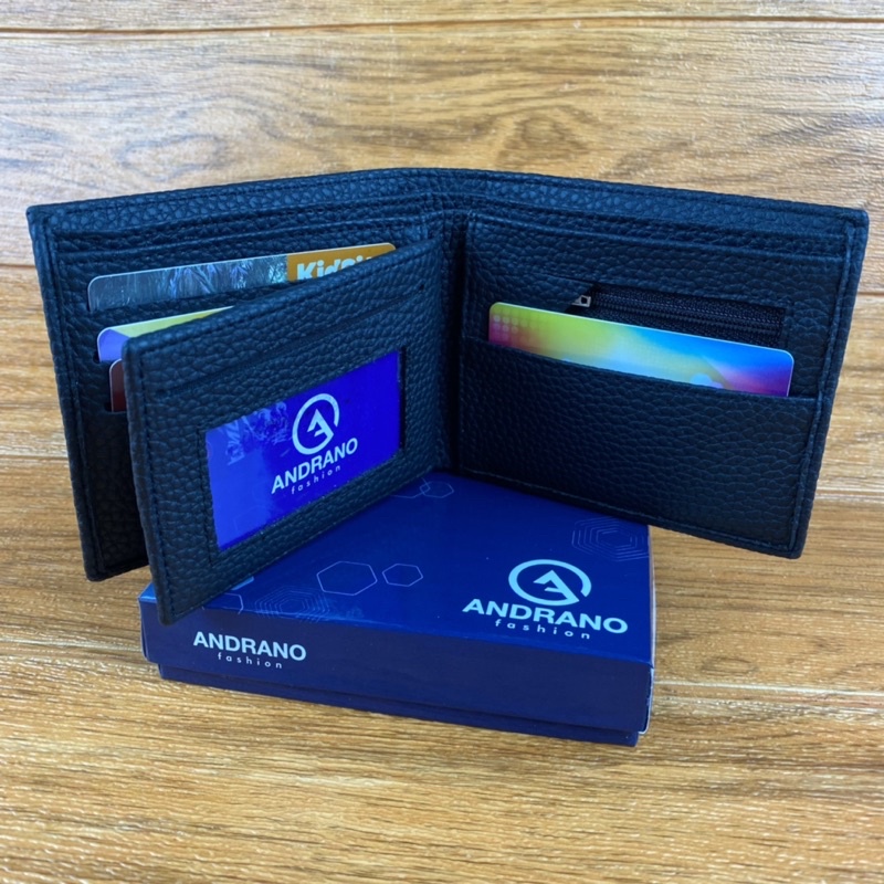 ANDRANO DOMPET PRIA LIPAT PU LEATHER DOMPET PRIA LIPAT DOMPET COWOK LIPAT DOMPET LAKI KULIT SINTETIS