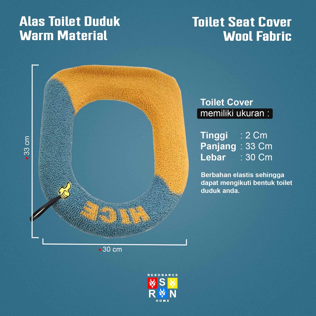 Toilet Seat Cover Wool / Alas Toilet Duduk Universal Dua Warna Resonance Home