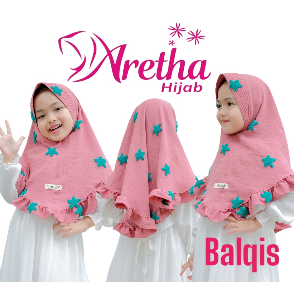 HIJAB INSTAN BALQIS BINTANG  CRINKLE  ORI ARETHA HIJAB