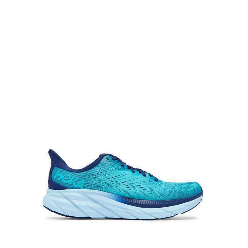 SEPATU LARI PRIA HOKA ONE ONE CLIFTON 8 WIDE 2E SCUBA BLUE ORIGINAL
