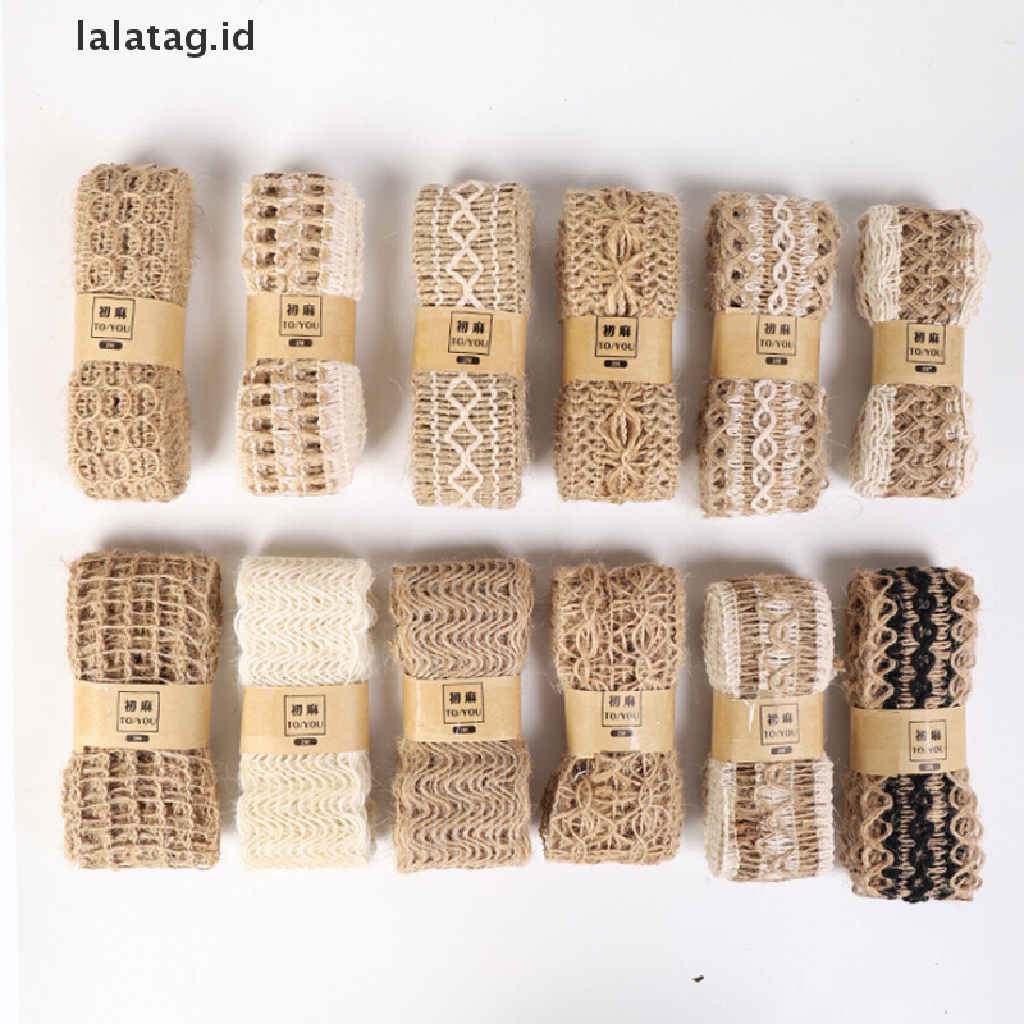 [lalatag] 2m Natural Hessian Goni Goni Pita Renda DIY Craft Dekorasi Pesta Pernikahan [ID]