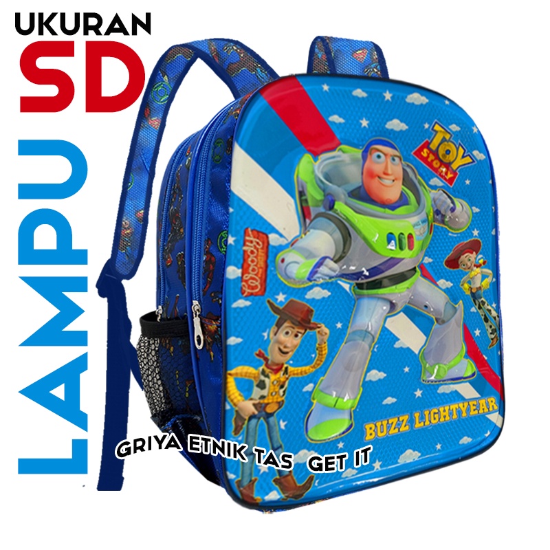 Tas Sekolah Anak Laki laki SD Ransel Gambar Timbul Karakter Free Fire FF Boboiboy Stumble Guys epep Lampu Led