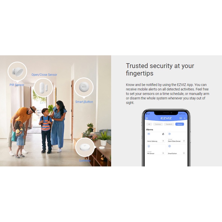 EZVIZ CS-B1 4-PIECE SMART HOME ALARM SENSOR KIT WIRELESS GARANSI RESMI