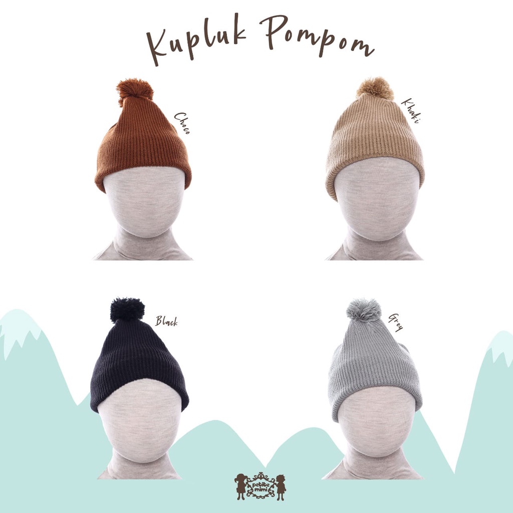 Topi Kupluk Pom 1-3 Tahun Unisex Lucu Petite Mimi CBKS