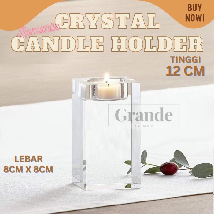 Romantic candle holder Tempat Lilin kristal Tinggi 12CM Lebar 8CM
