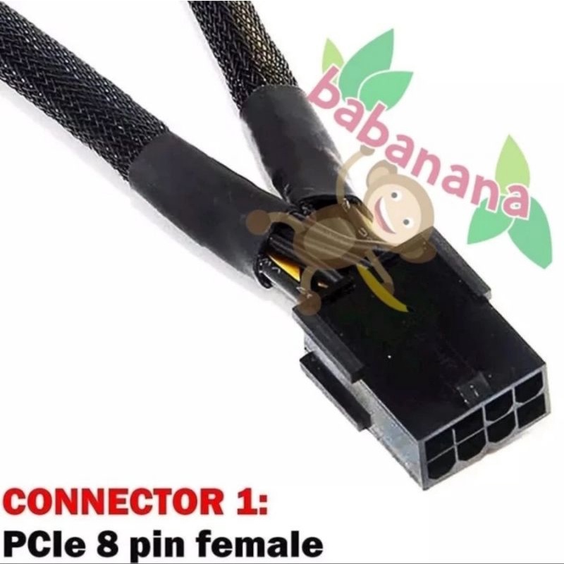 Kabel splitter vga pcie 8 pin to dual 6+2 pin sleeved mining cabang