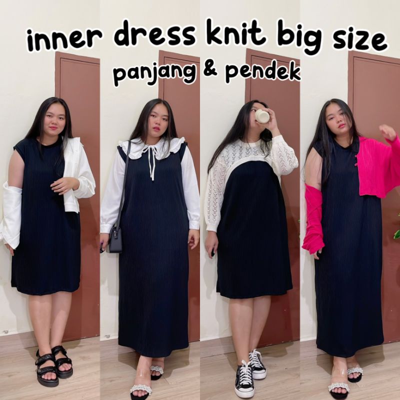 JICHU INNER DRESS KNIT JUMBO BIG SIZE OVERSIZE