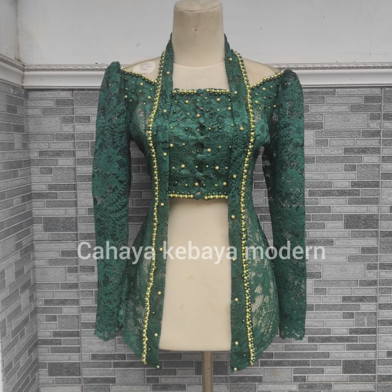 kebaya Kutu Baru / kebaya Brokat / kebaya Hijau Botol