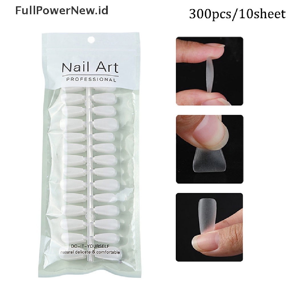 Power 300Pcs Tips Kuku Palsu Kartu Warna Transparan Nail Art Alat Pajangan Praktek ID